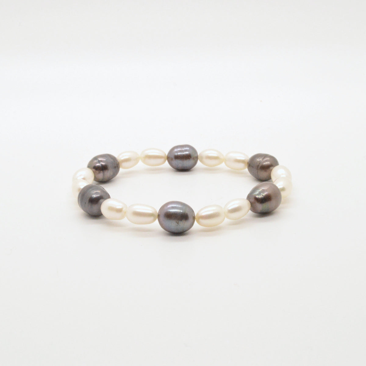 Bracelet De Perles Noir & Blanc