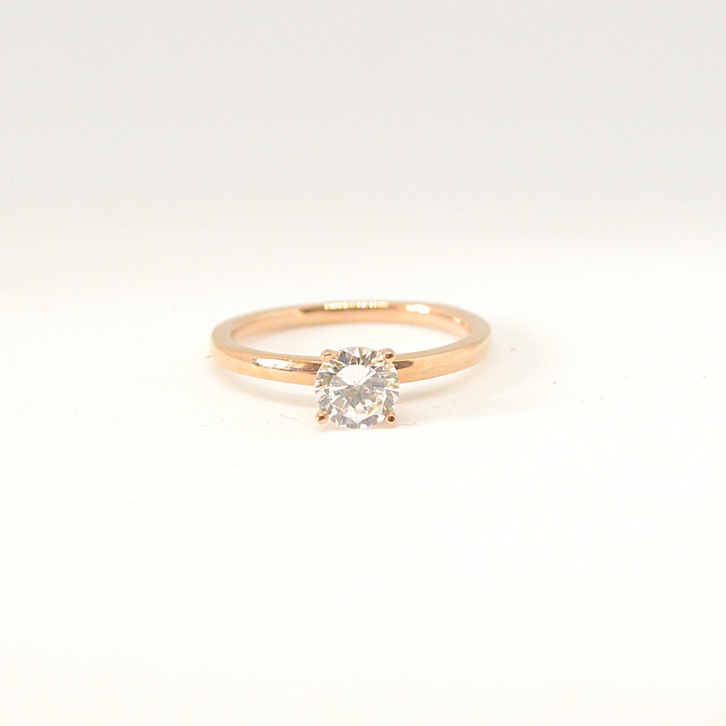 Bague Solitaire Or Rose R071