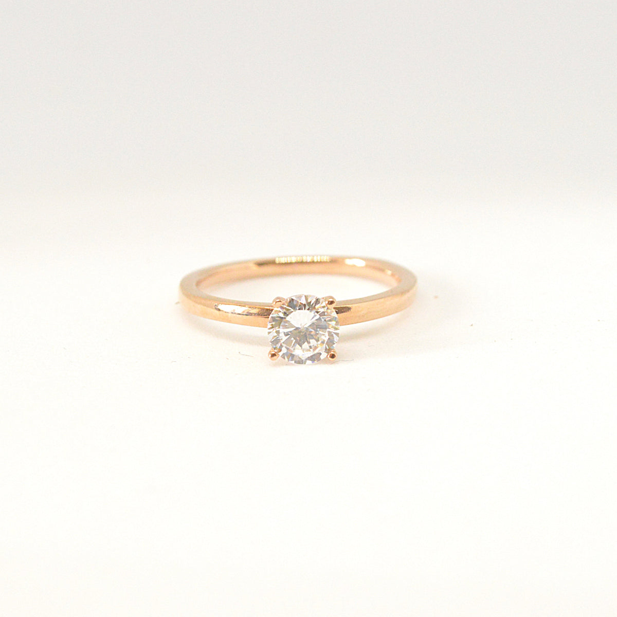 Bague Solitaire Or Rose R071