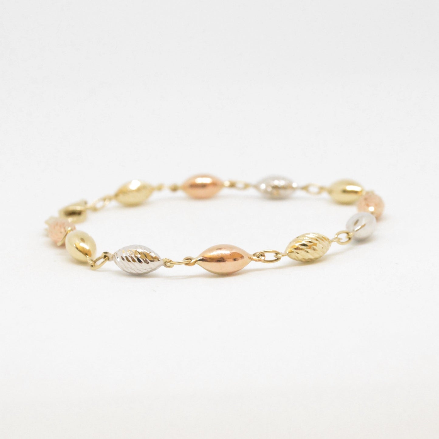 Bracelet Boules Trois Tons