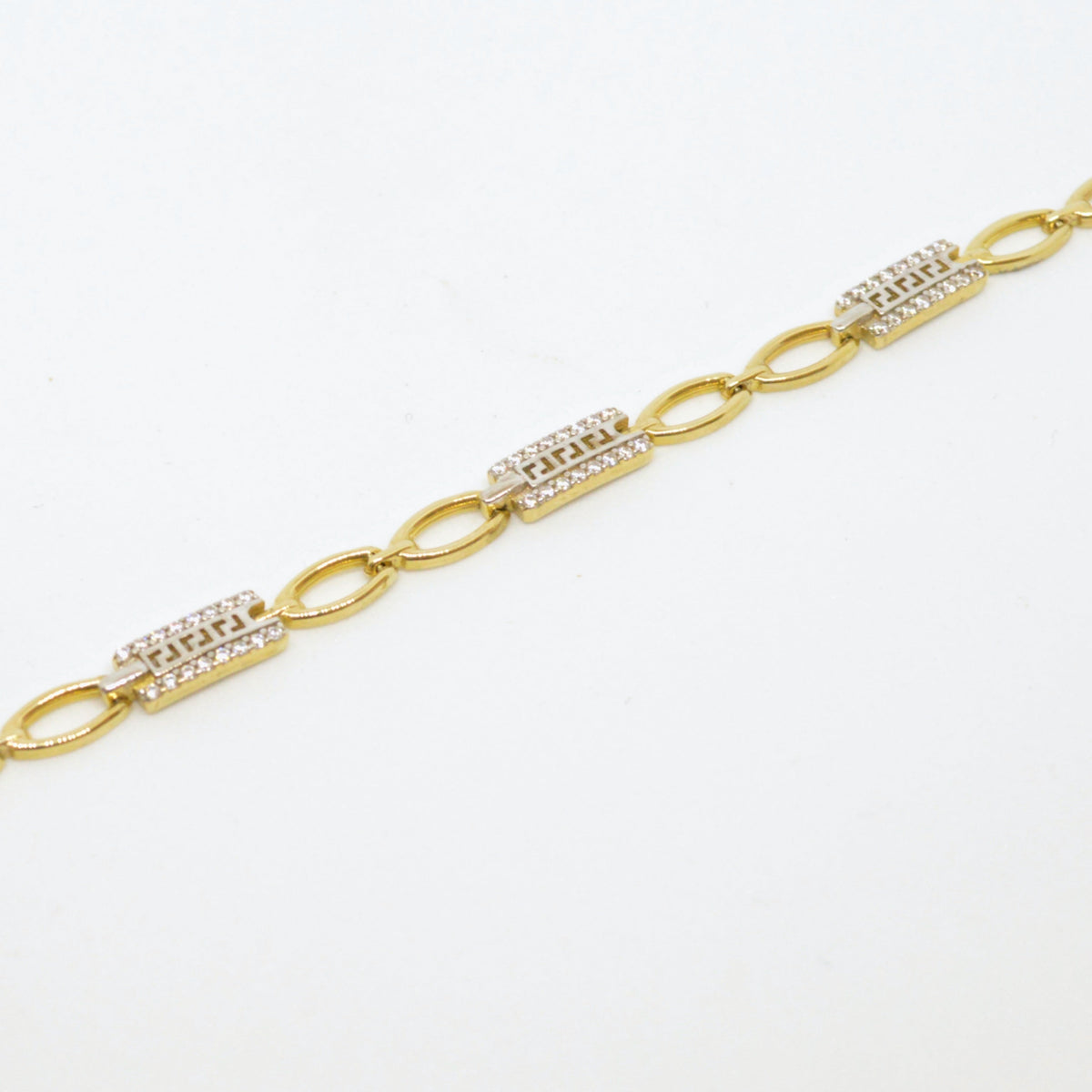 Bracelet Motif Grec Serti De Pierre BR017