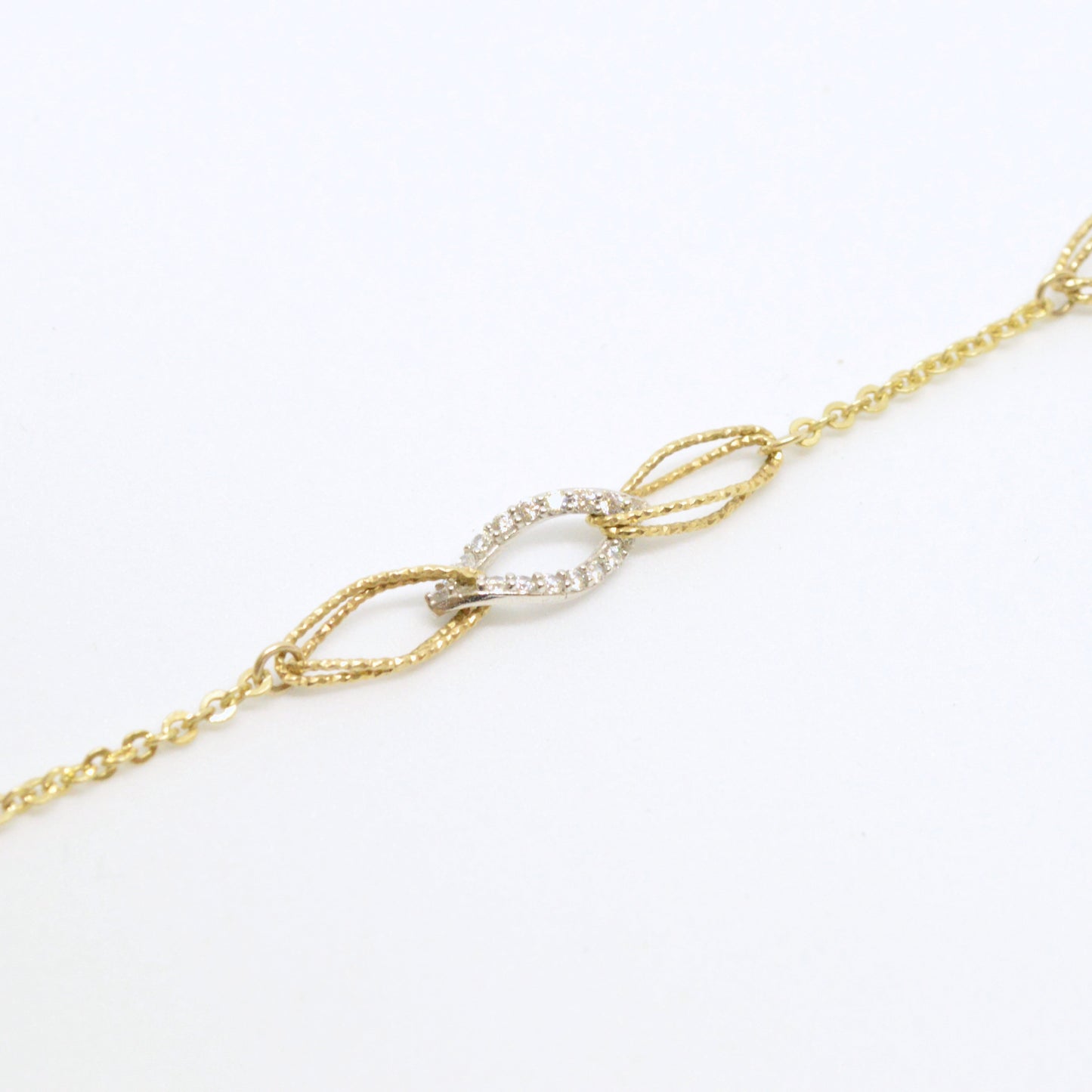 Bracelet Deux Tons Serti De Pierres
