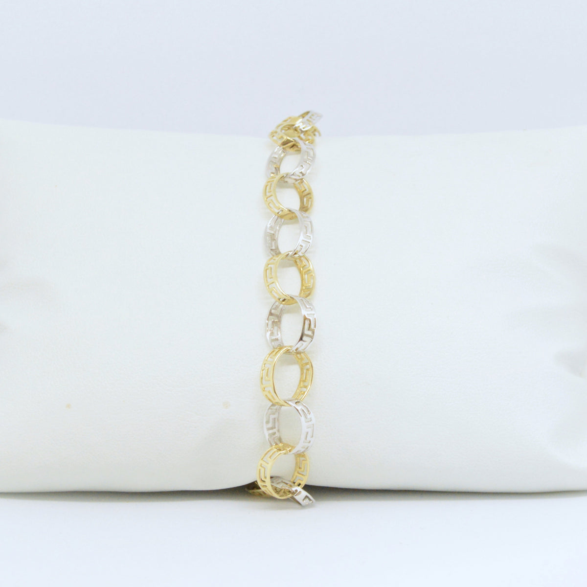Bracelet Motif Grec Deux Tons