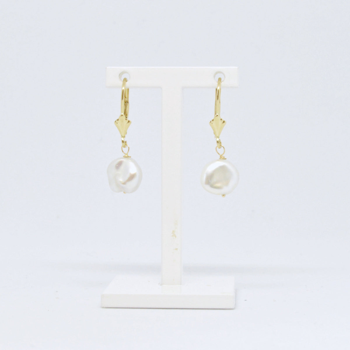 Boucles D'oreilles Tombantes à Perle Keshi #37