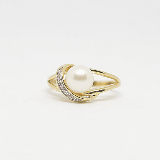  Bague Perle Et Diamants RP08