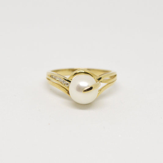  Bague à Perle Et Diamants RP03