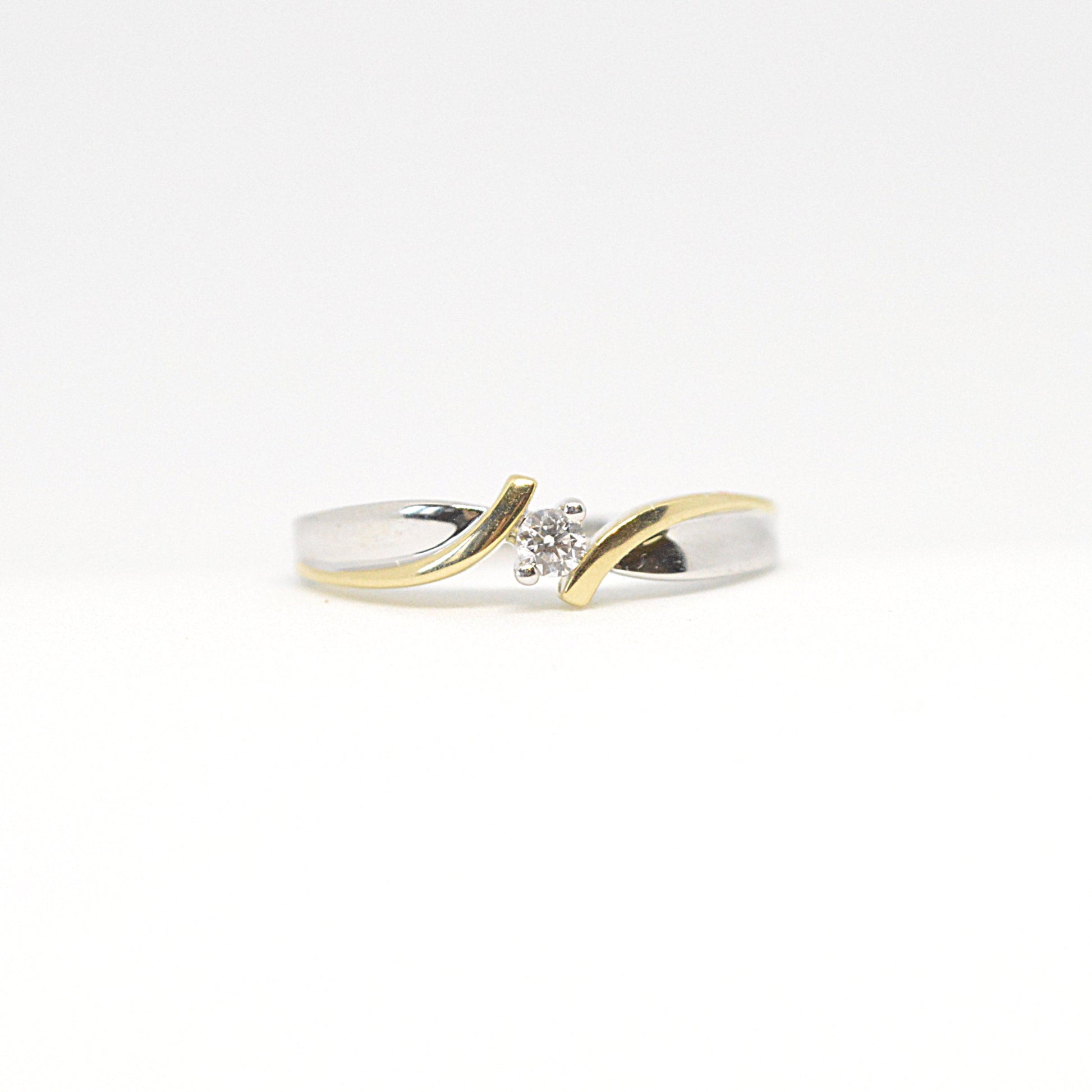  Bague Solitaire Deux Tons DR4040