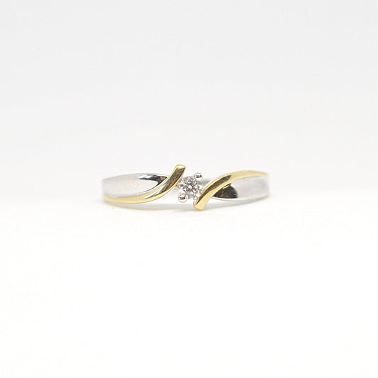  Bague Solitaire Deux Tons DR4040