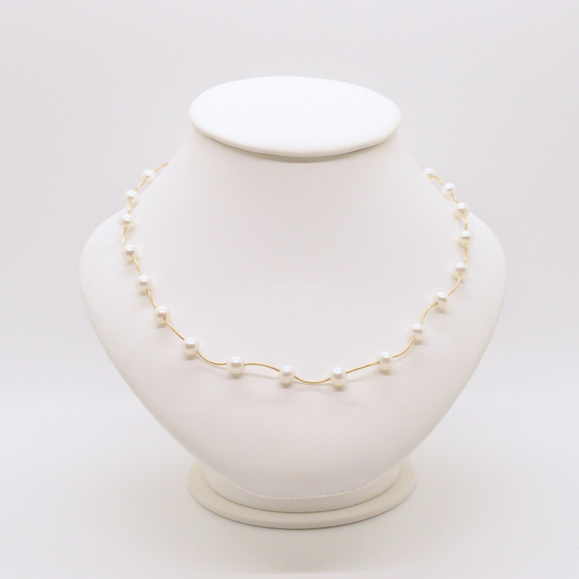  Collier à Perles Avec Accent D'or