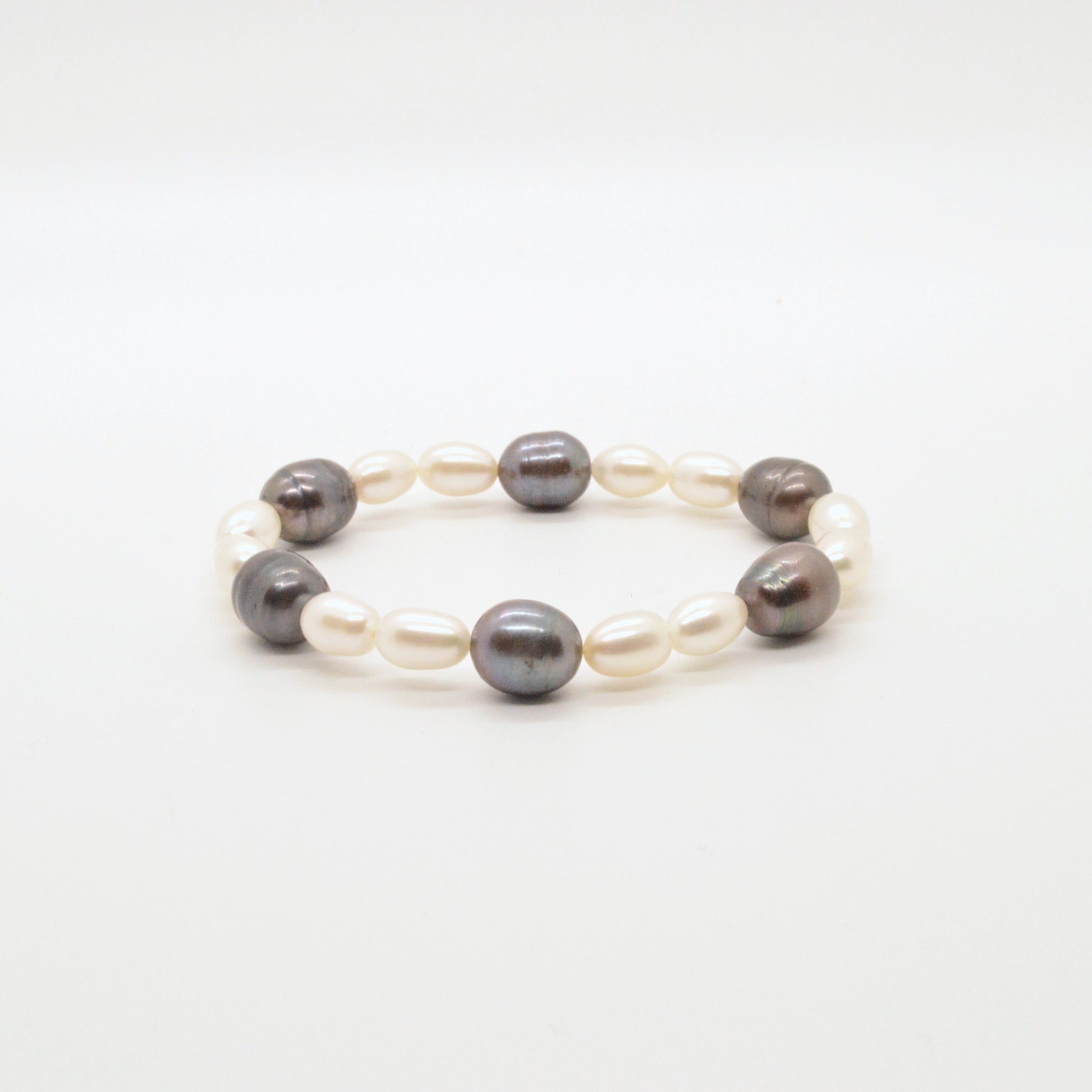  Bracelet De Perles Noir & Blanc