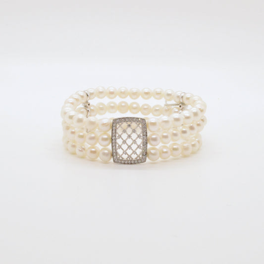  Bracelet De Perles Trois Rangs