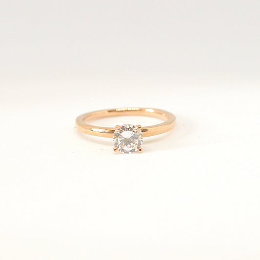  Bague Solitaire Or Rose R071