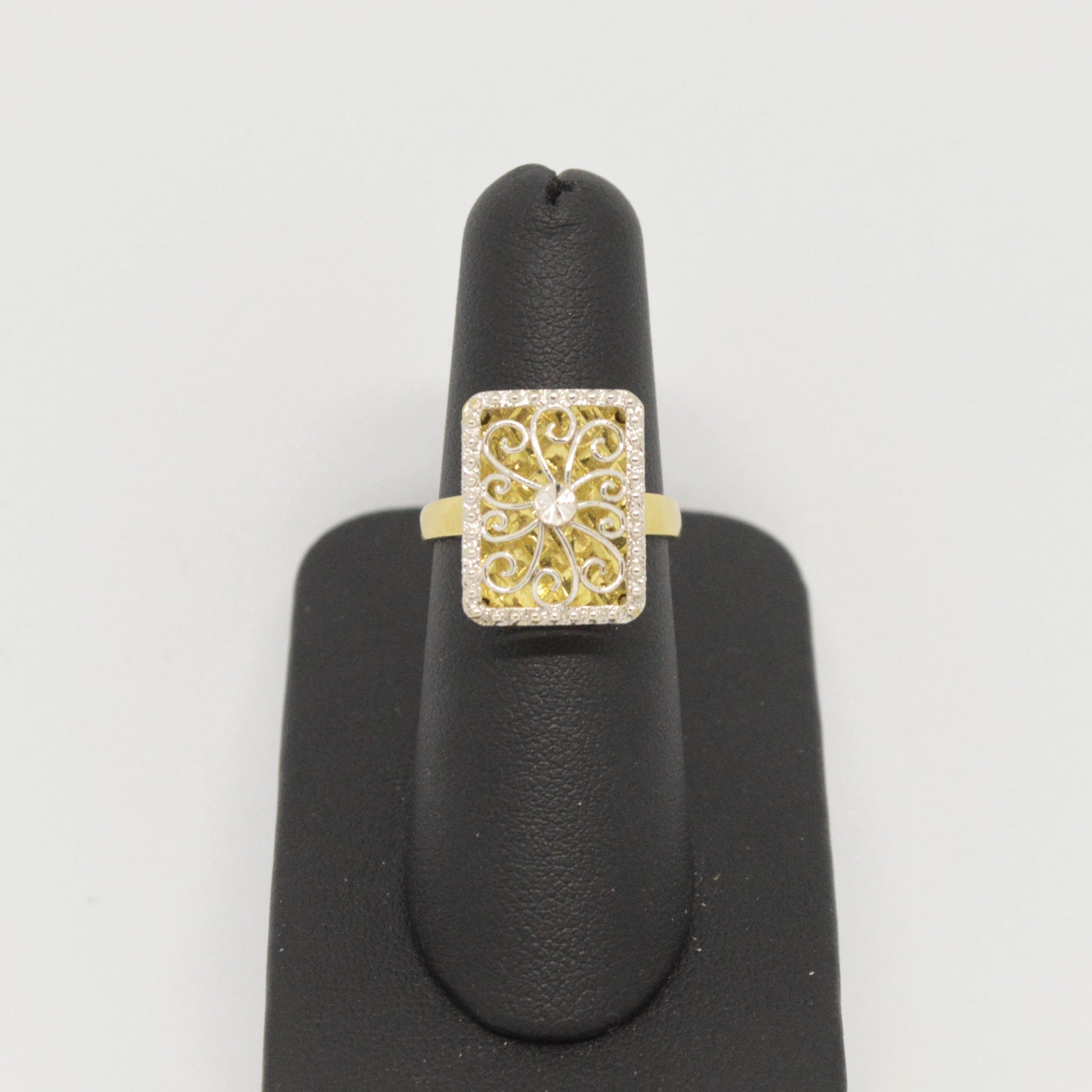  Bague Rectangle Ajouré R096