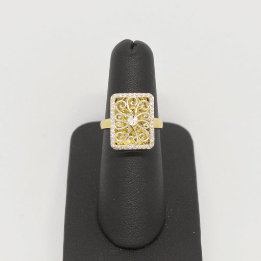  Bague Rectangle Ajouré R096