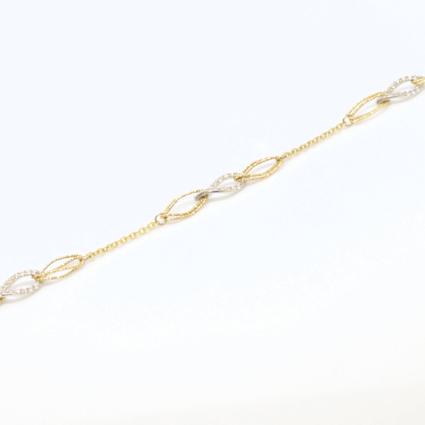 Bracelet Deux Tons Serti De Pierres