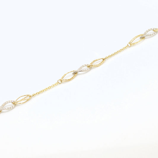  Bracelet Deux Tons Serti De Pierres