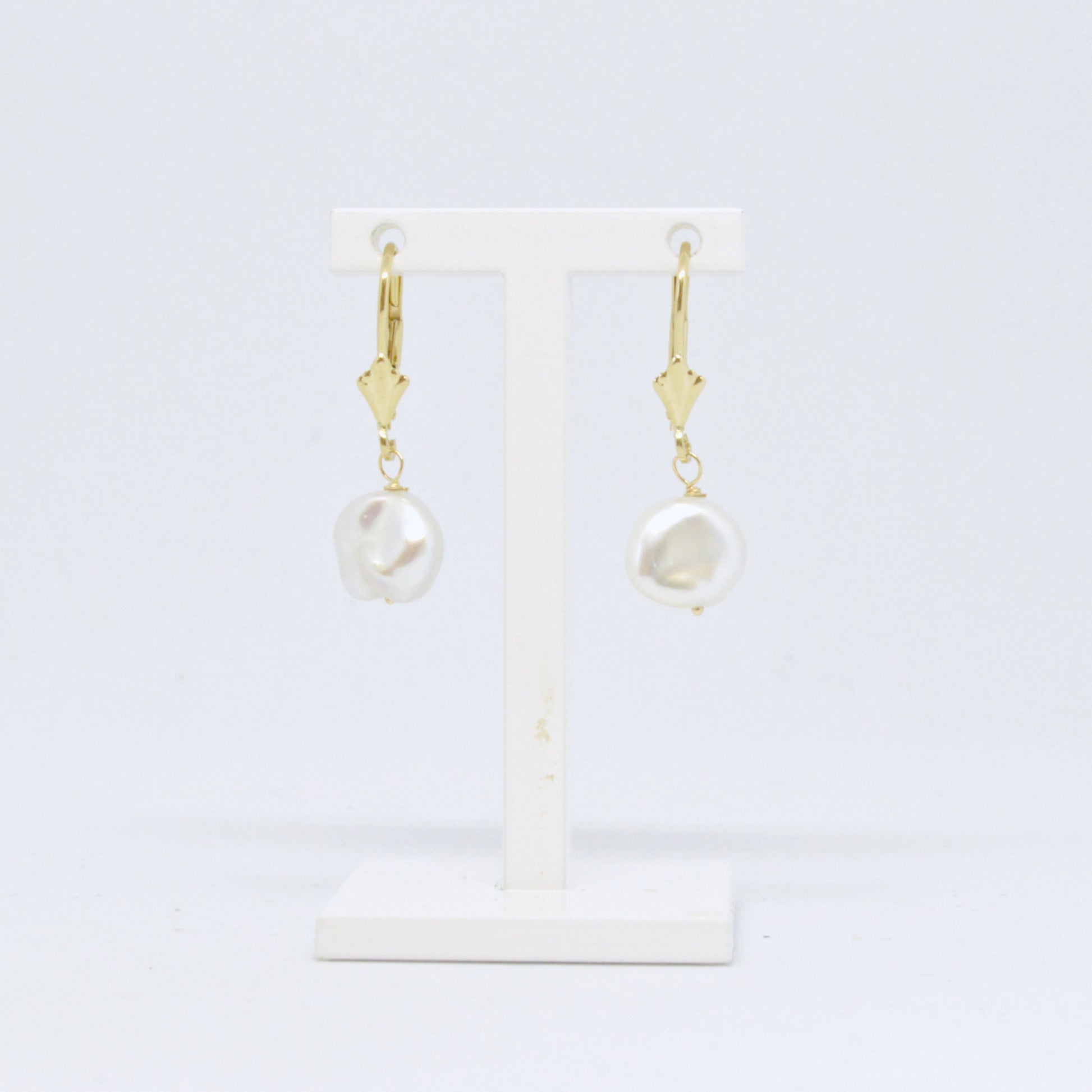  Boucles D'oreilles Tombantes à Perle Keshi #37