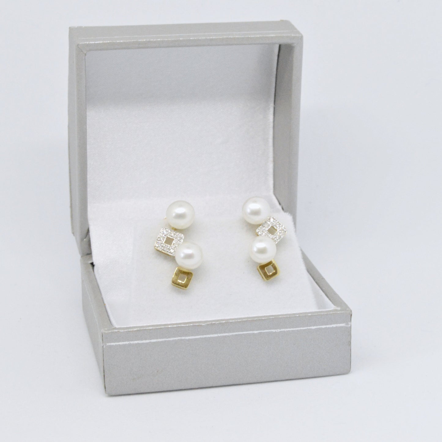  Boucles D'oreilles Carré à Perles #23