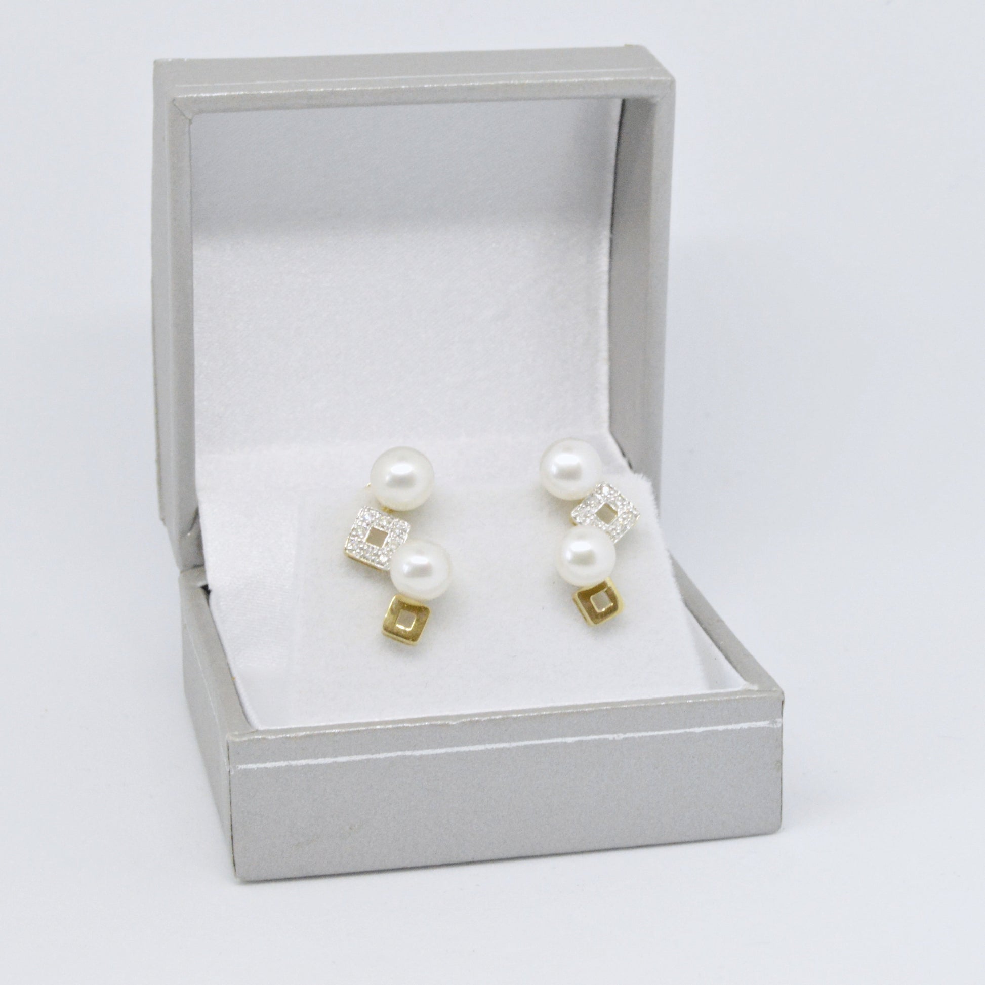  Boucles D'oreilles Carré à Perles #23