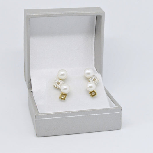  Boucles D'oreilles Carré à Perles #23