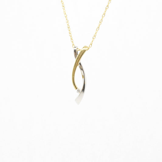  Collier Rubans Deux Tons
