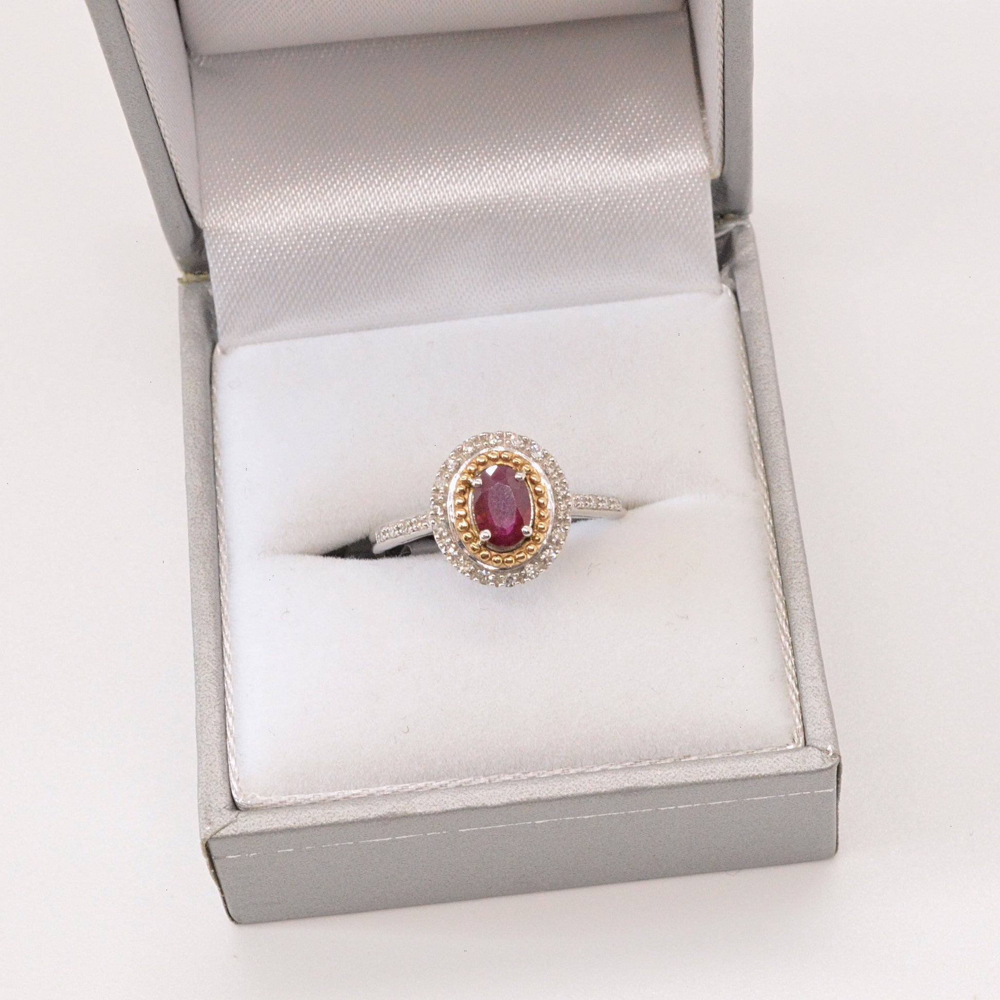  Bague Rubis Deux Tons DR105