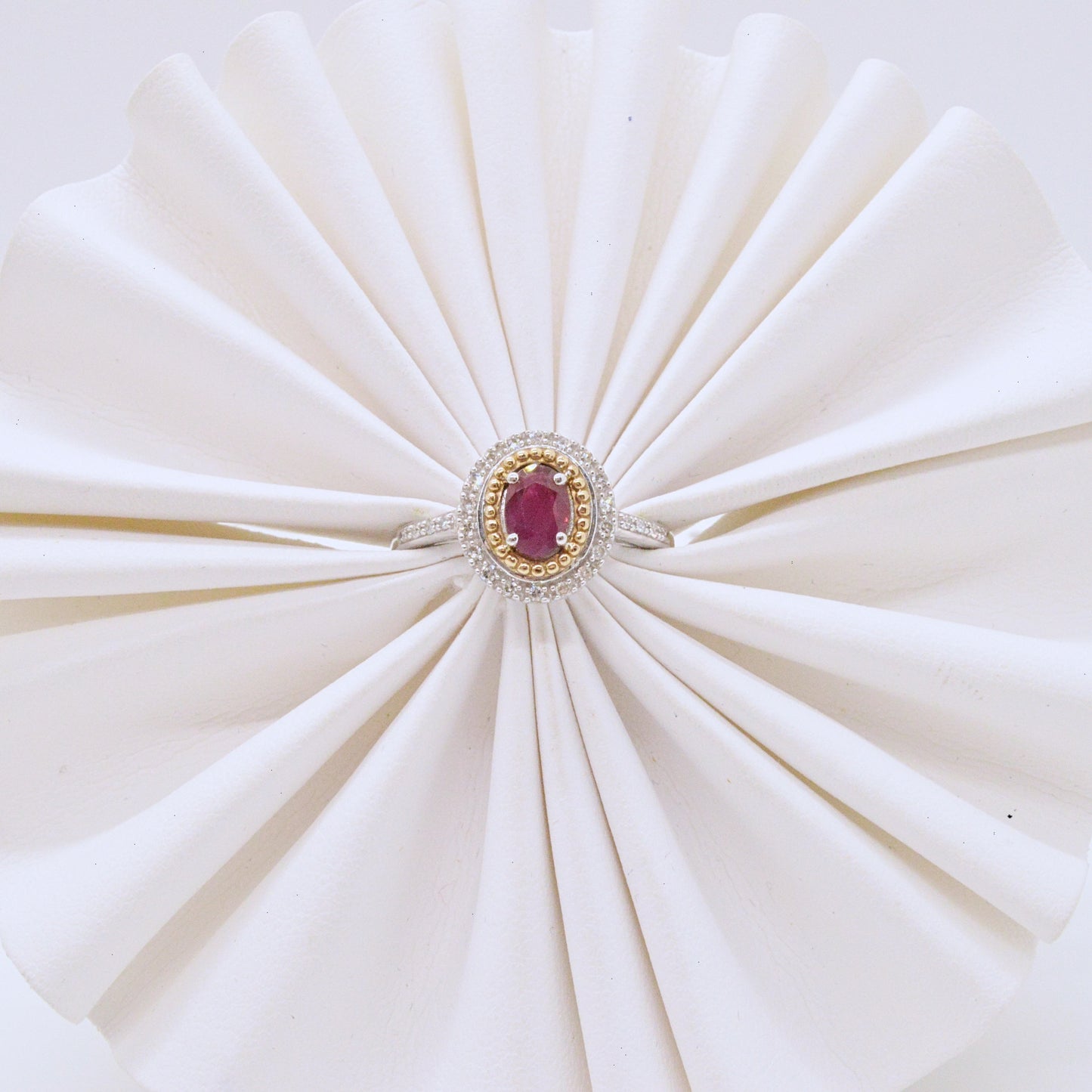  Bague Rubis Deux Tons DR105