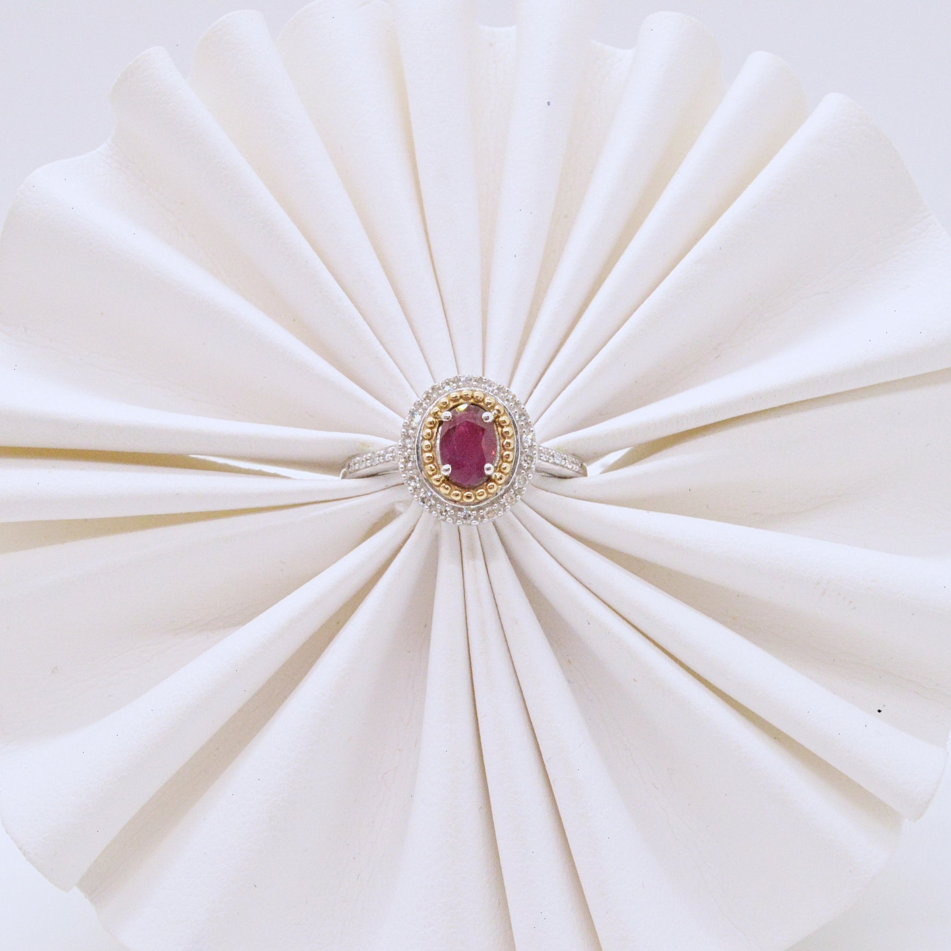  Bague Rubis Deux Tons DR105