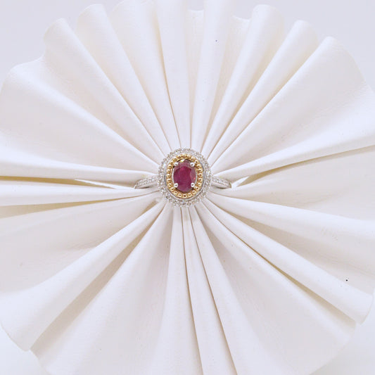  Bague Rubis Deux Tons DR105