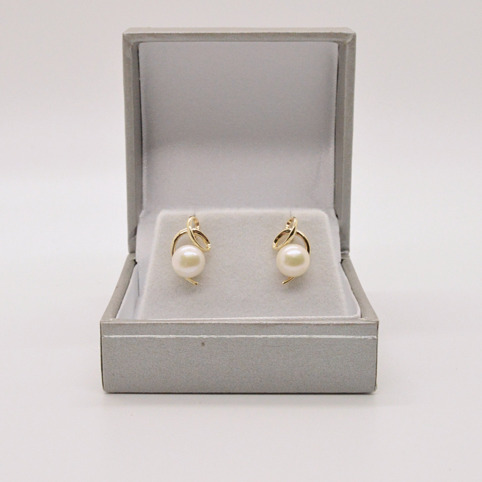  Boucles D'oreilles Ruban Doré & Perle #20