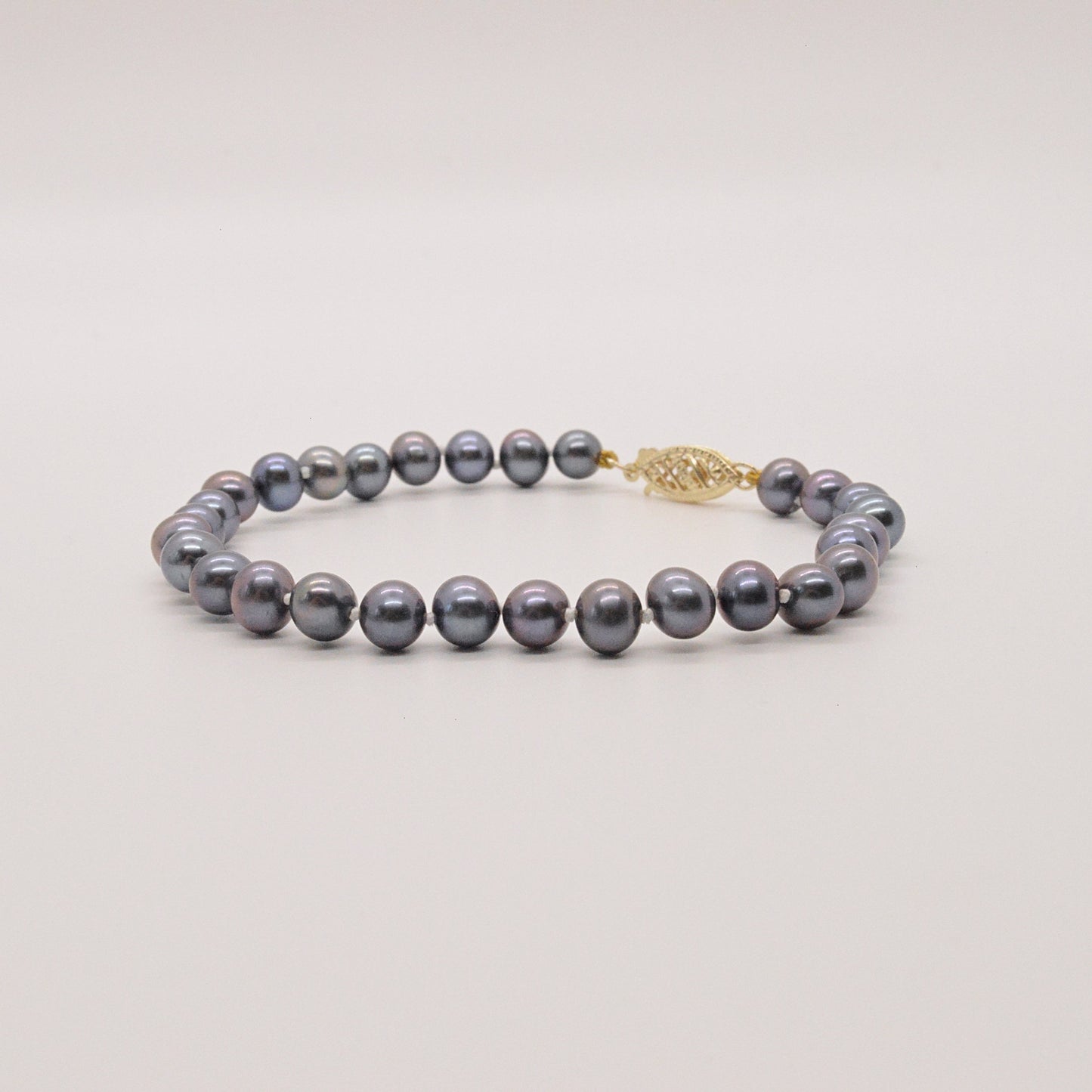  Bracelet De Perles Noires BWK156B