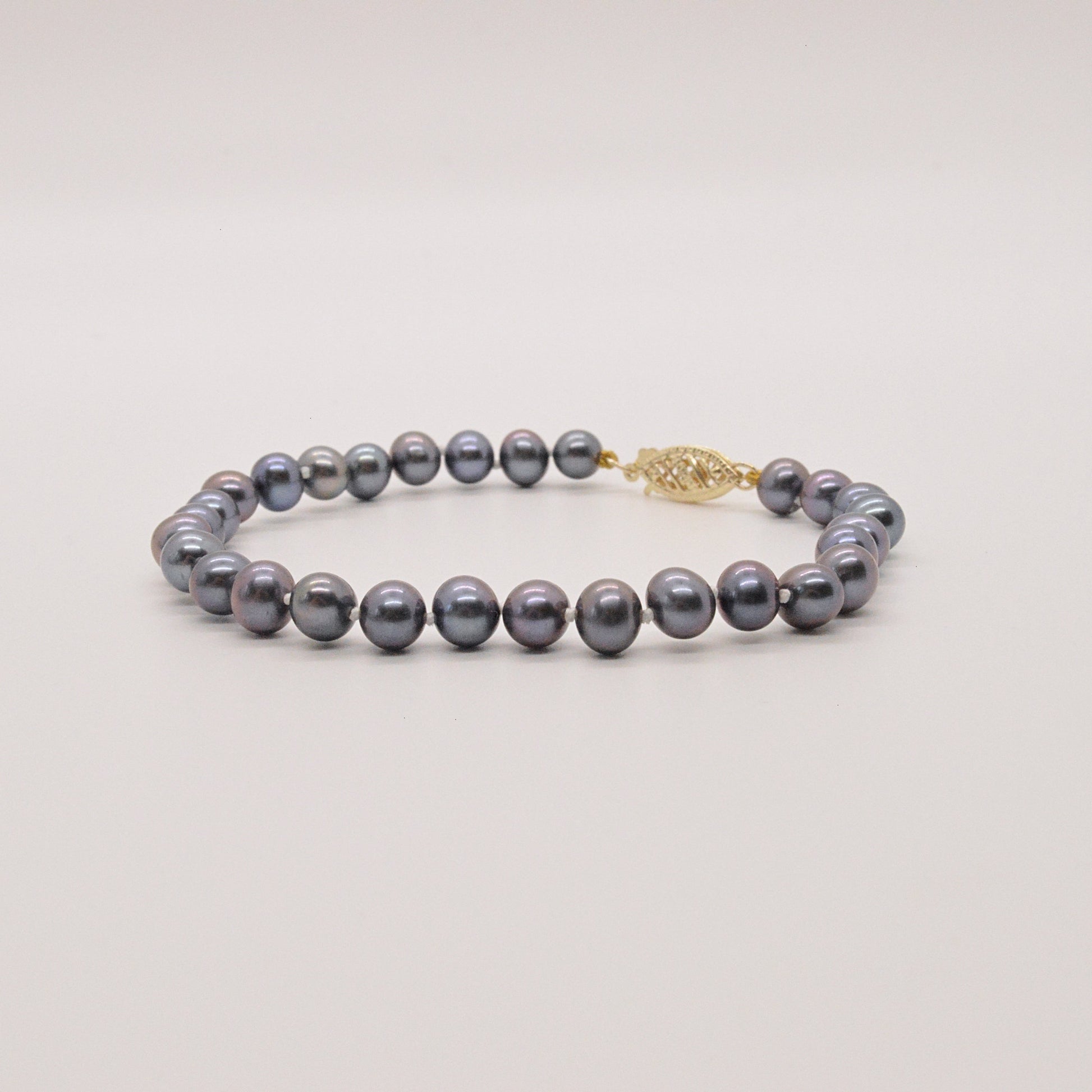  Bracelet De Perles Noires BWK156B