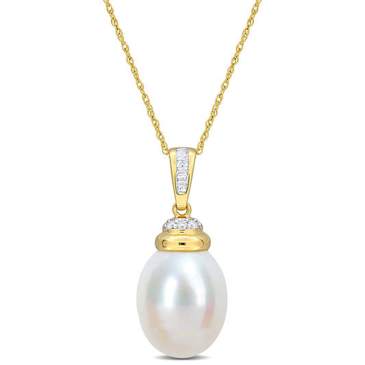  Pendentif Perle Et Diamants PP97