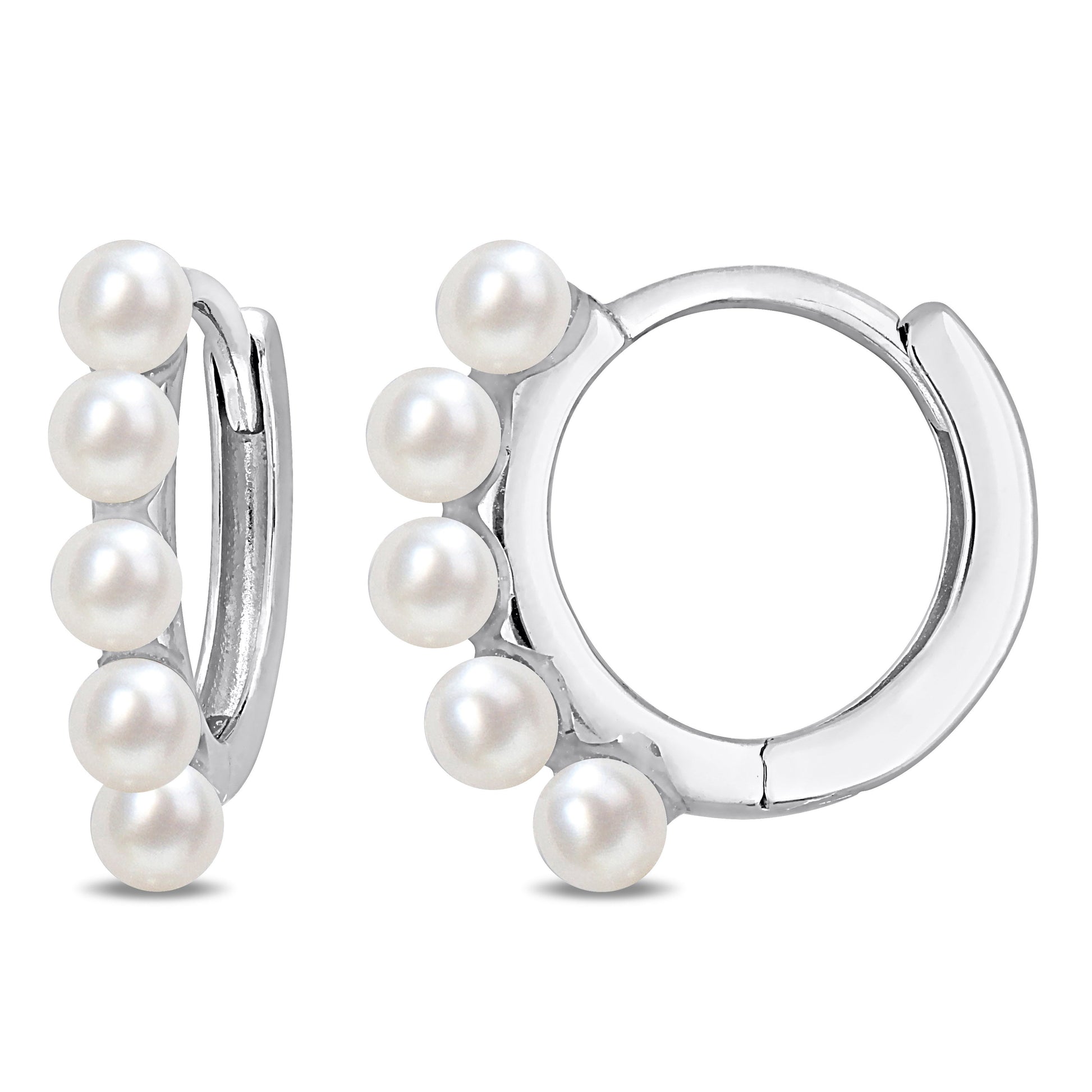  Boucles D'oreilles Huggies à Perles #42W