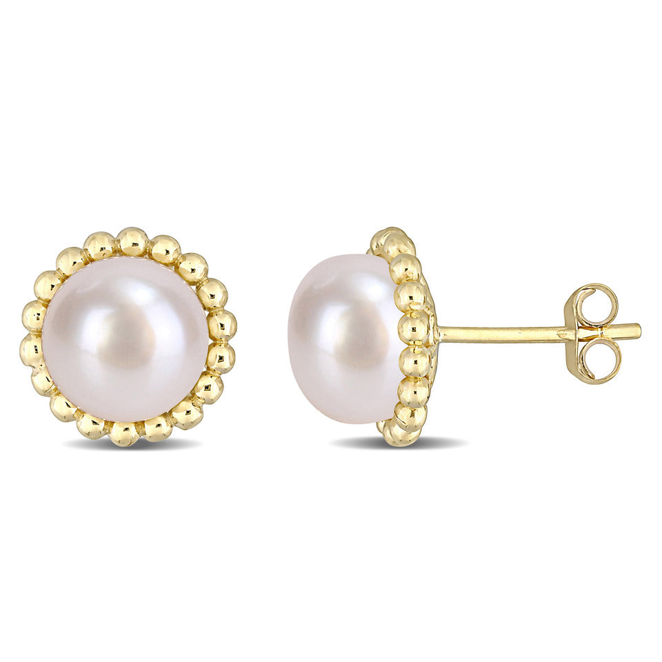  Boucles D'oreilles Perles Avec Accent Doré EP36