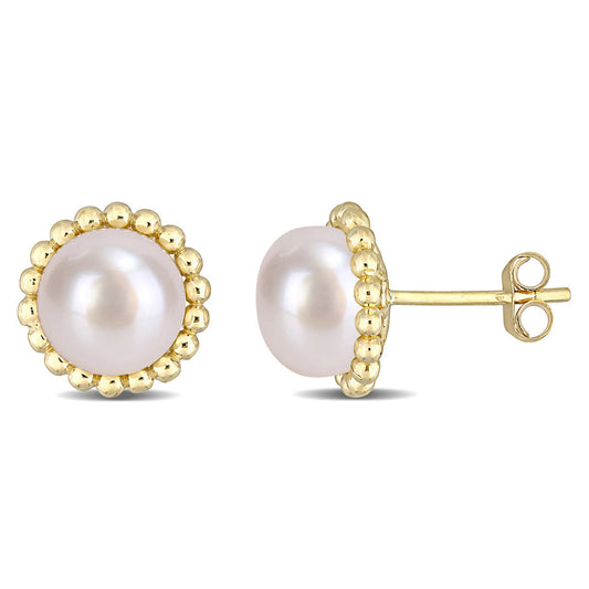  Boucles D'oreilles Perles Avec Accent Doré EP36