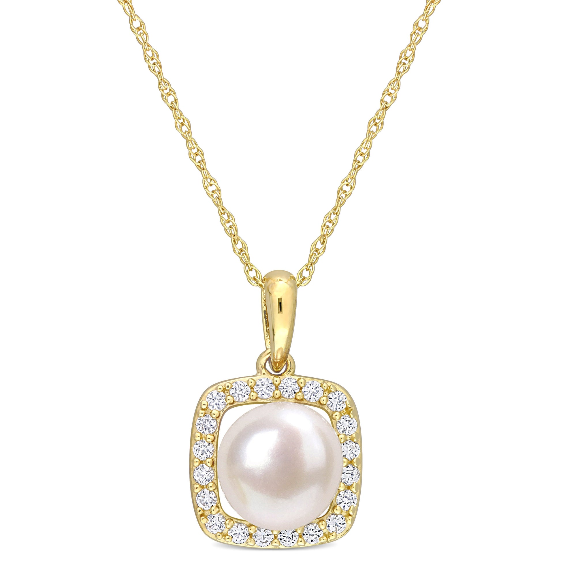  Collier Perle Et Saphir Blanc #110