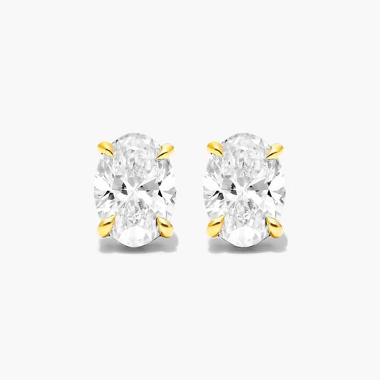  Stud En Diamants Ovale, 0.60 Carat LG