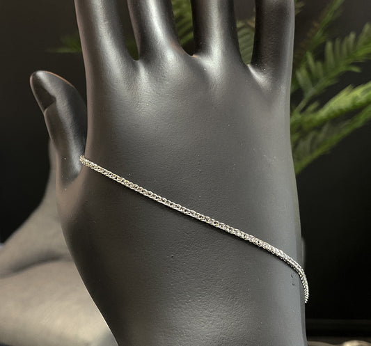  Bracelet WHEAT - 1.3 MM Or Blanc