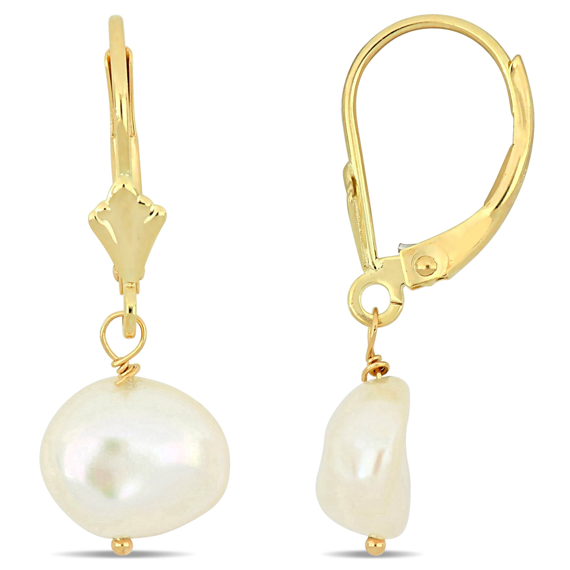  Boucles D'oreilles Tombantes à Perle Keshi #37