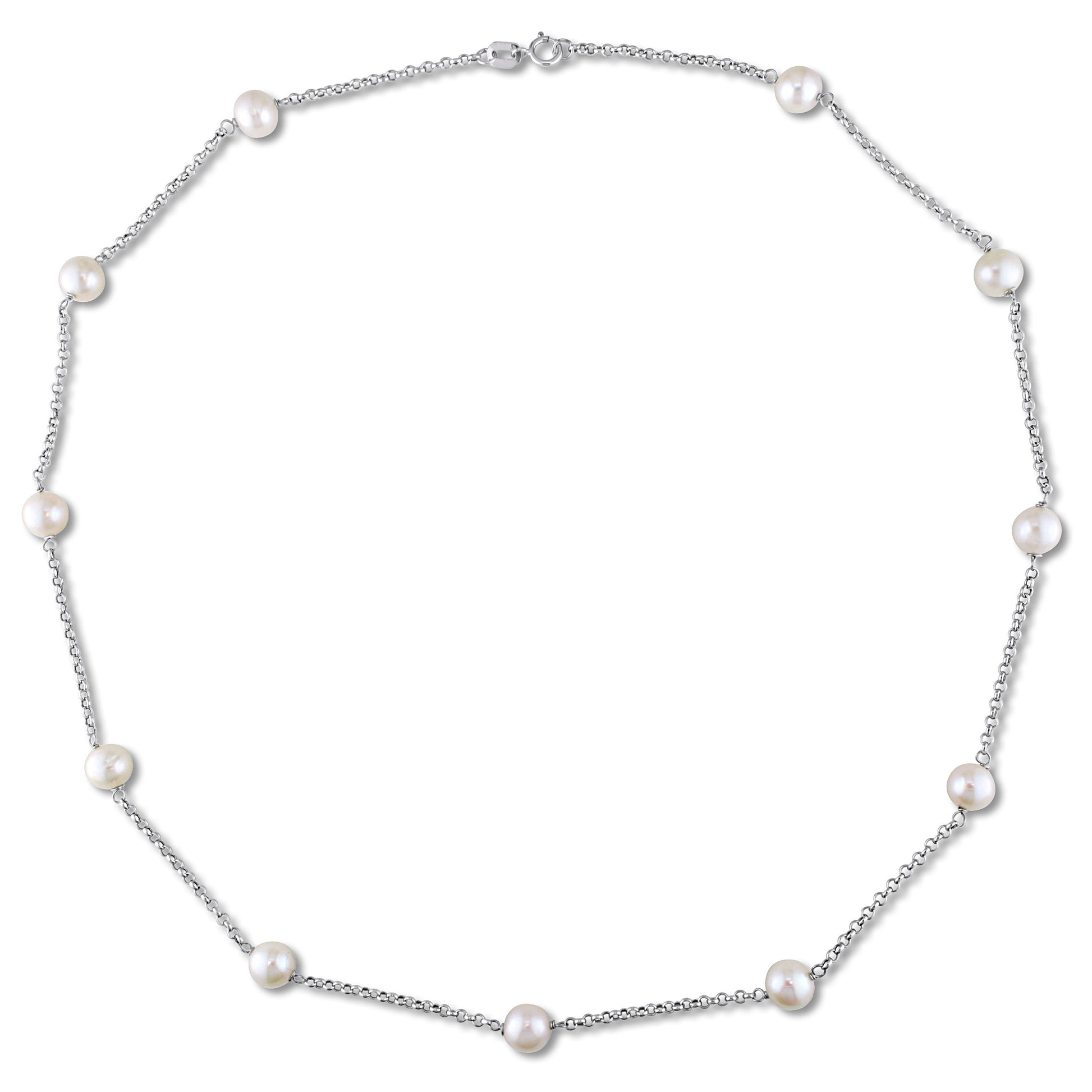  Chaine à Perles En Or Blanc #3